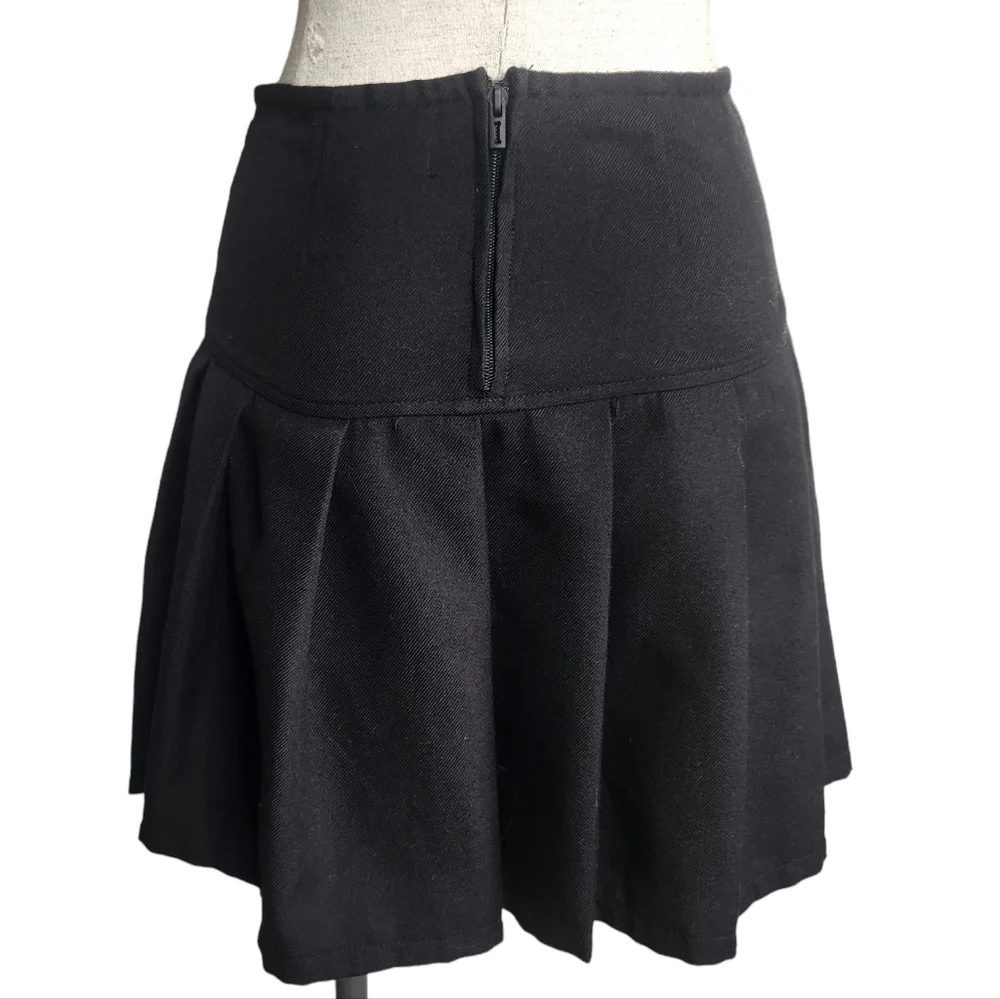 Royal Bones by TRIPP NYC Pleated Mini Skirt Black Size Small